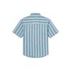 Single-Breasted Collar Striped Short Sleeve Shirt Men shirts Light-Blue LMT001603100183A00499
