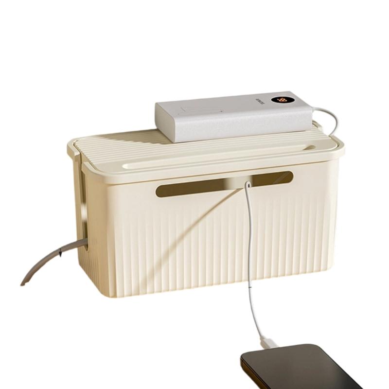 Stylish Cable Management Solution With Multiple Compartments For Efficient Storage Of Power Strips And Cables S