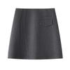 Women's Grey Wool Blend High-Waisted A-Line Skirt - Autumn/Winter 2025 Collection