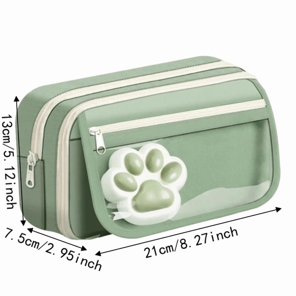 Cute Stationery Bag Large Capacity Pen Pouch Cartoon Cat Paw Pencil Case Storage Use