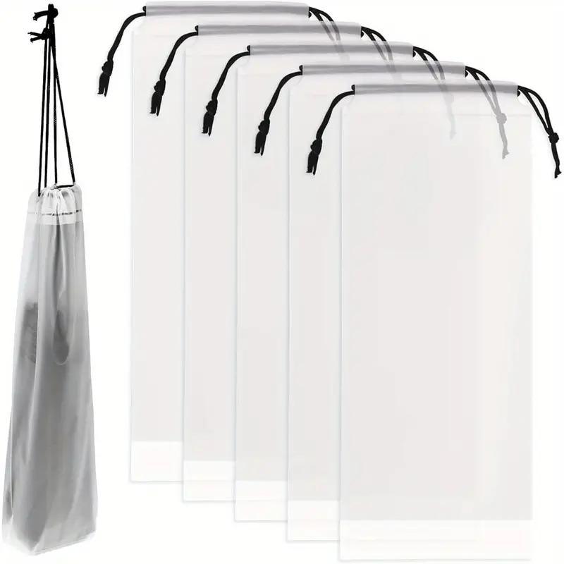 Umbrella Storage Bag Portable Transparent Waterproof Reusable Drawstring Bag Home Storage Organizer Umbrella Accessories