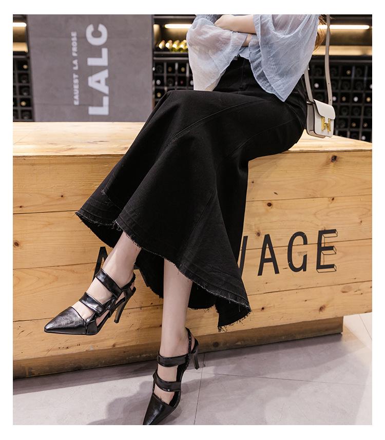 2025 Elegant Spring/Autumn Slimming Denim Fishtail Midi Skirt