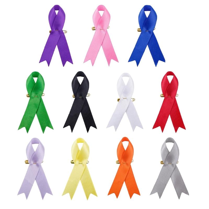 200 Stuks Stijlvolle Lintspeldjes Liefde Borsten Speldjes met Veiligheidsspeldjes voor Charity Evenement Benodigdheden Kanker Bewustzijn Speldjes Ornament