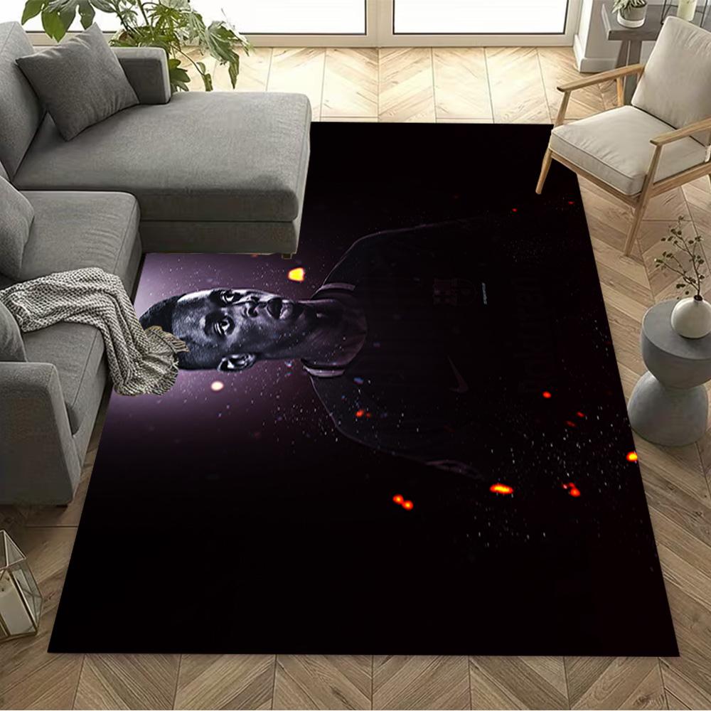 Argentina Football Player Pose Floor Mat Design for Foyer Study room Hallway Playrooms Anti-slip Rug Anime Office Decor