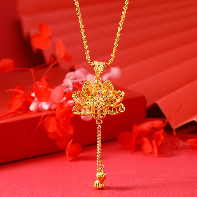 

Lotus Mandarin Duck Water Ripple Pendant Necklace: Luxurious, Non-Fading Women s Jewelry