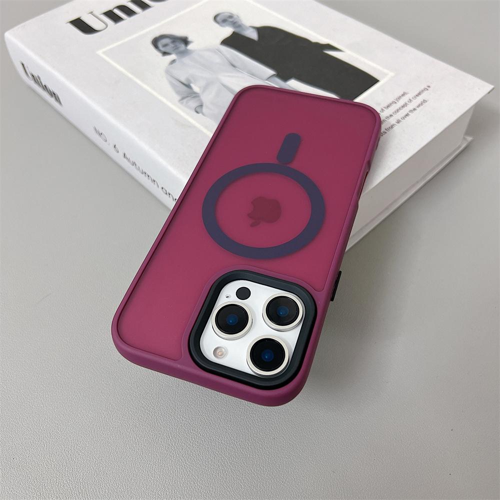 Luxury Magnetic Magsafe Wireless Charge Phone Case For iPhone 11 12 13 14 Plus 15 16 Pro Max Shockproof Matte  Cover