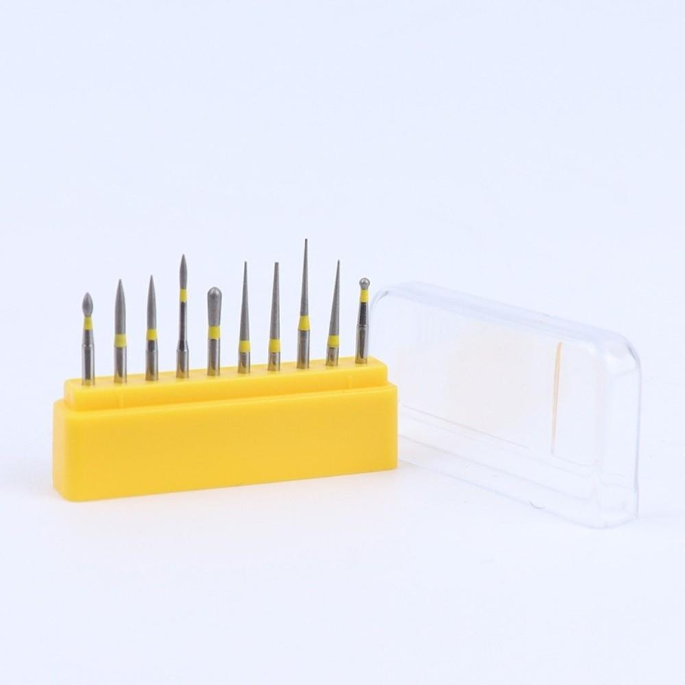 10 Pcs Set Diamond Polishing Burs Extra Fine Grit Fine Ring Burs  For Laboratory Use