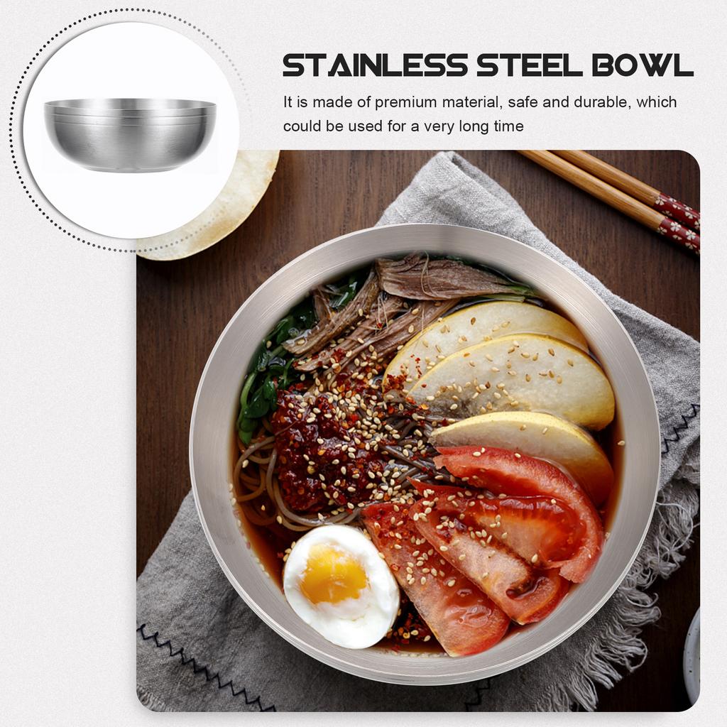 Stainless Steel Food Serving Bowl Multipurpose Household Bowl for Rice Soup Noodles Kitchen Tableware Kitchen Gadget