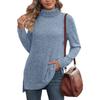 Women's Fall/Winter Sweaters New Arrival Solid Color High-Neck Sweater Women's Loose-Fit T-Shirt Top