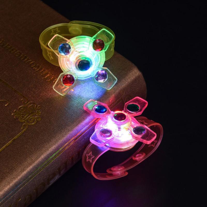 1Pc Party Supplies Kid'S Glow Watch Led Light Up  Spinner Toys Rotary Gyro Watch Glow In The Dark Party Favors Gifts