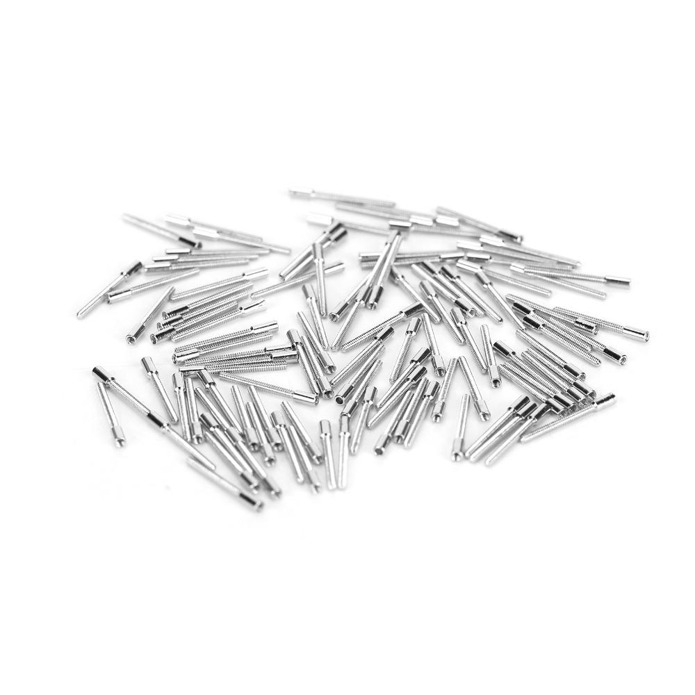 100pcs Silver Color Winding Stems Steel Material Replacement Part  Professional Use