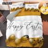 Easter Duvet Cover Set Microfiber Colorful Egg Bedding Set for Boys Girls Easter Theme Comfortable Queen King Size Quilt Cover