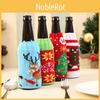 Hochwertiges gestricktes Weihnachts-Bierflaschenhüllen-Set mit festlichen Schneeflocken- und Rentier-Designs zur Feiertagsdekoration
