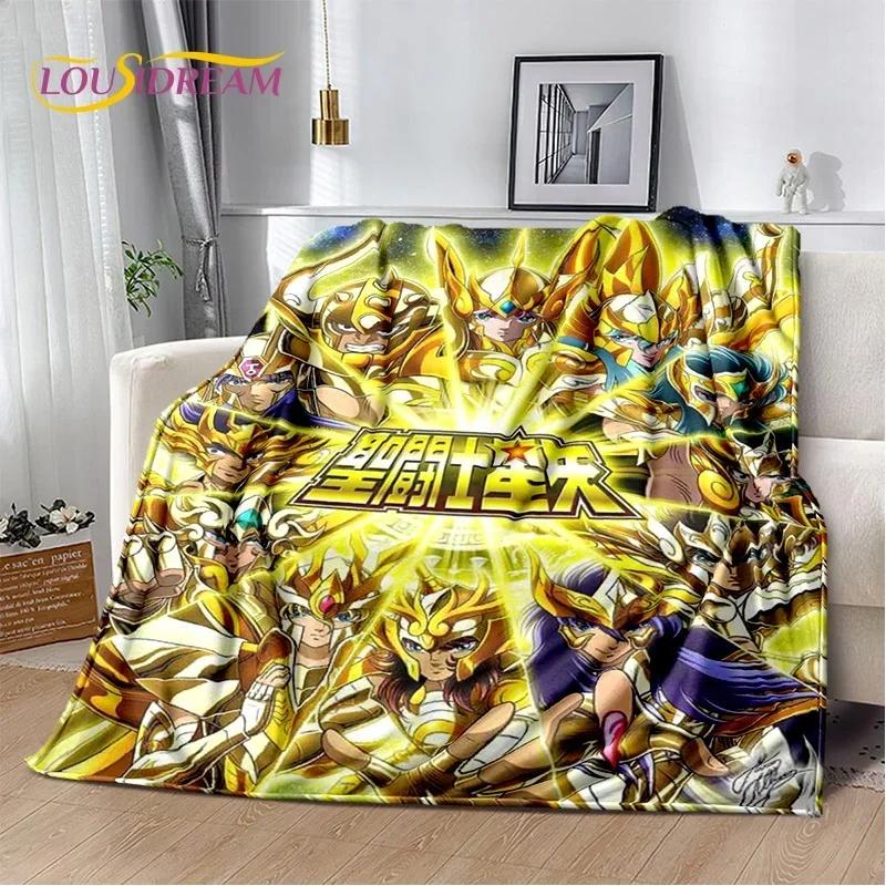 Cartoon Saint Seiya 3D Retro Soft Flannel Blanket for Beds Bedroom Sofa Picnic,Throw Blanket for Cover Outdoor Leisure Nap Gift