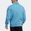 Adidas Originals Trefoil Logo Print Zip Sweatshirt Men Tops Blue GL9943