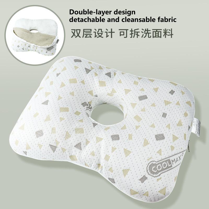 Soft Bamboo Fiber Single Hole Ear Pillow Elderly Patients Orthopedic Design Beauty Salon Adult Side Sleeping Pillow for Pressure