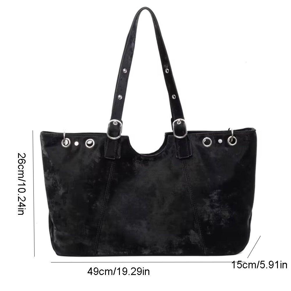 PU Leather PU Tote Bag Solid Color Underarm Packs Cute Large Capacity Handbag Outdoor