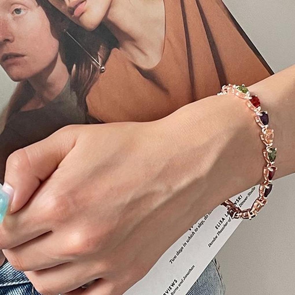 Women's Churi Waterdrop Raincolor Cubic Bracelet