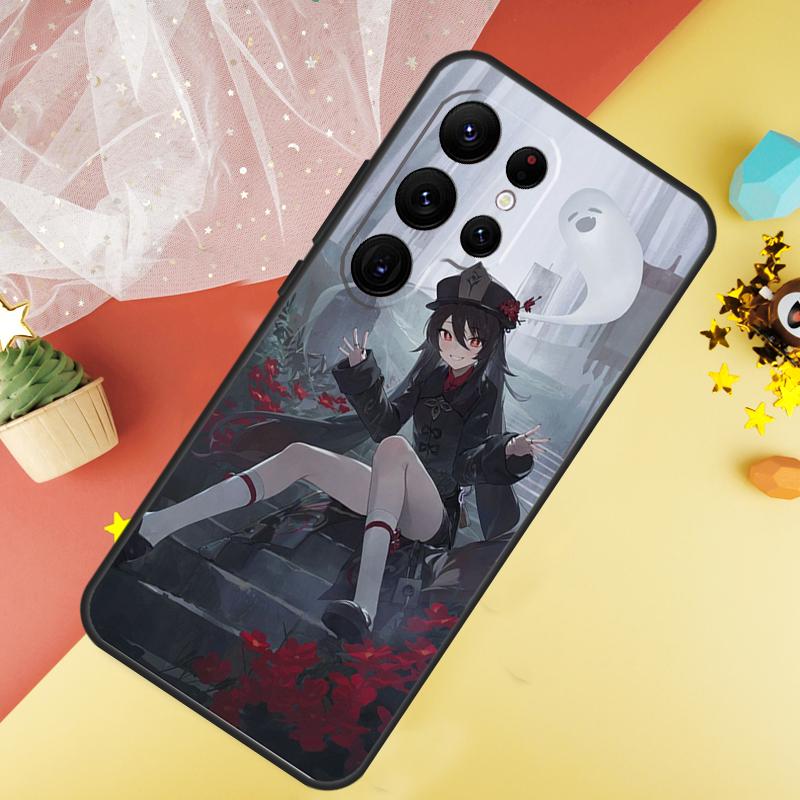 Genshin Impact Zhongli Hutao Phone Case For Samsung Galaxy S26 S25 Ultra S23 S21 S20 S22 S24 FE S10 Plus Cover Coque