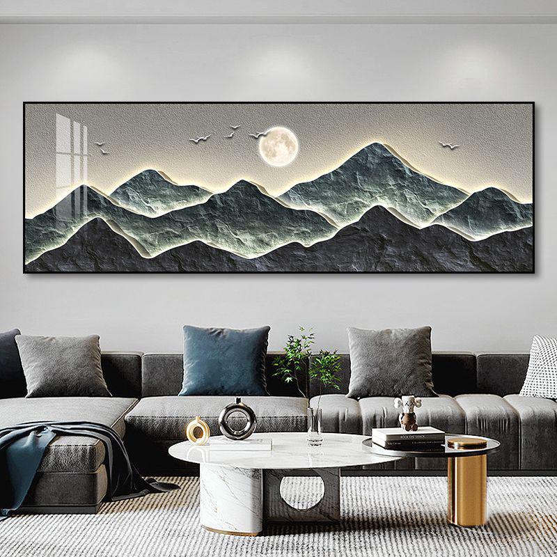 

Pine Tree & Mountain Fortune Painting for Living Room or Office