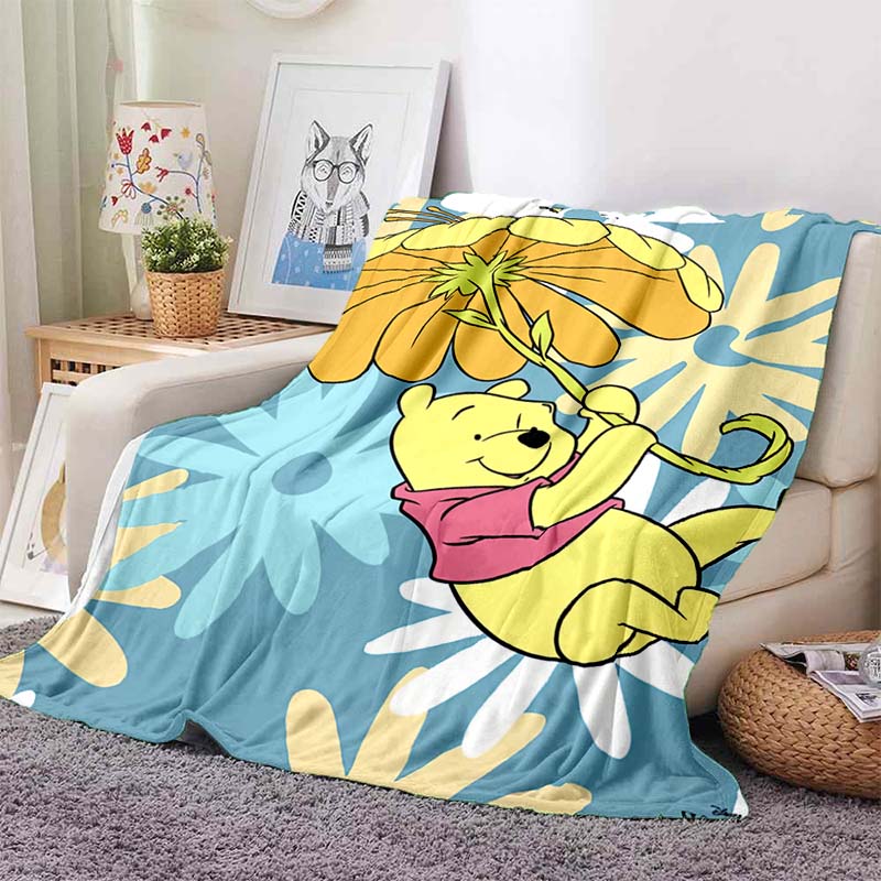 6 Sizes Classic HD Winnie The Pooh Print Soft Cozy Blanket Decor for Couch Sofa Bed Travel Camping Next Day Shipping Great Gift