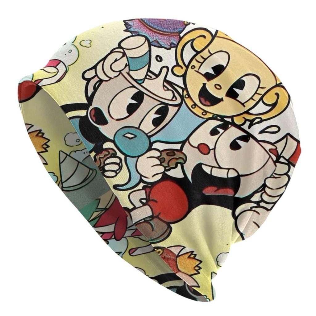 Great Retro Game Battle Cuphead Skullies Beanies Hats Spring Unisex Outdoor Caps Warm Multifunction Bonnet Hats