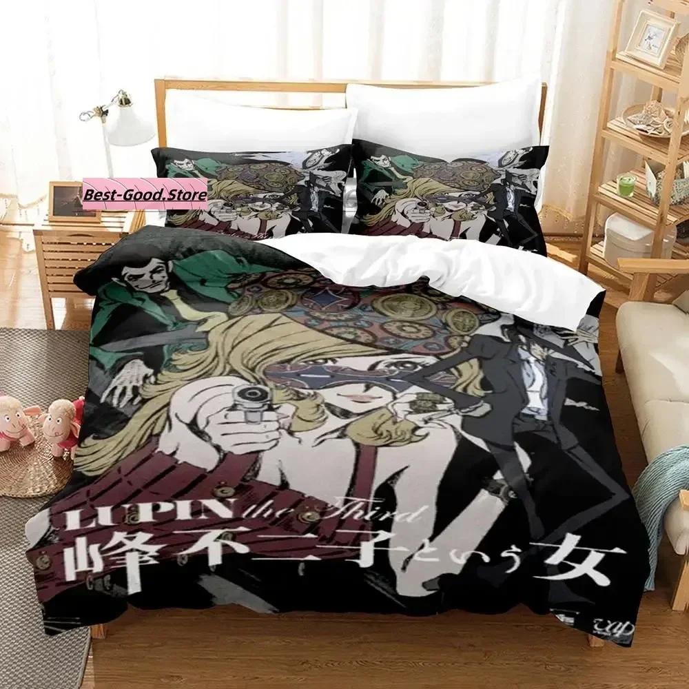 Lupin the 3rd Beding Set Single Twin Ful Quen King-Sized Dimensionsd Dimensions Bed Linen Set Aldult Kid Bedrom Duvetcover Sets 3D Print Anime
