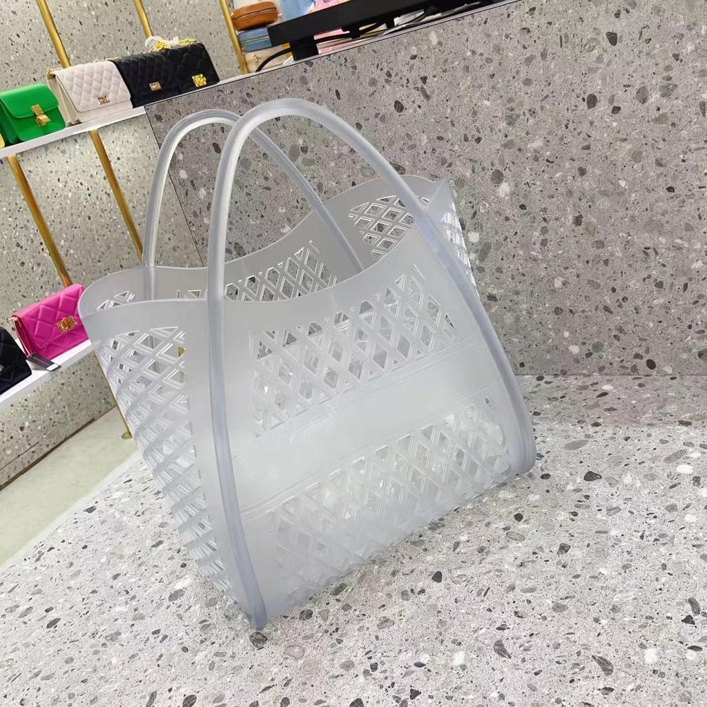 Borsa in gelatina di silicone: Design cavo, multiuso per la spesa, i picnic, la spiaggia, il bagno e le verdure.