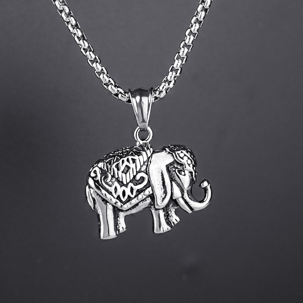 Hip Hop Necklace Accessories, Auspicious Elephant Pendant, Titanium Steel Necklace, Lucky Pig Necklace
