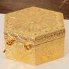 Hexagon Shapec Mini Jewelry Storage Box Earrings Organizer European Style Gold Alloy Ring Necklace Storage Jar Dresser Display