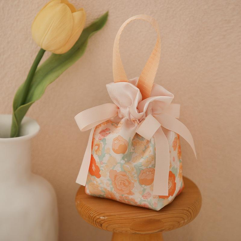Wedding Candy Box and Bag Set - Reusable Cloth Bag and Empty Box for Wedding Favors and Packaging