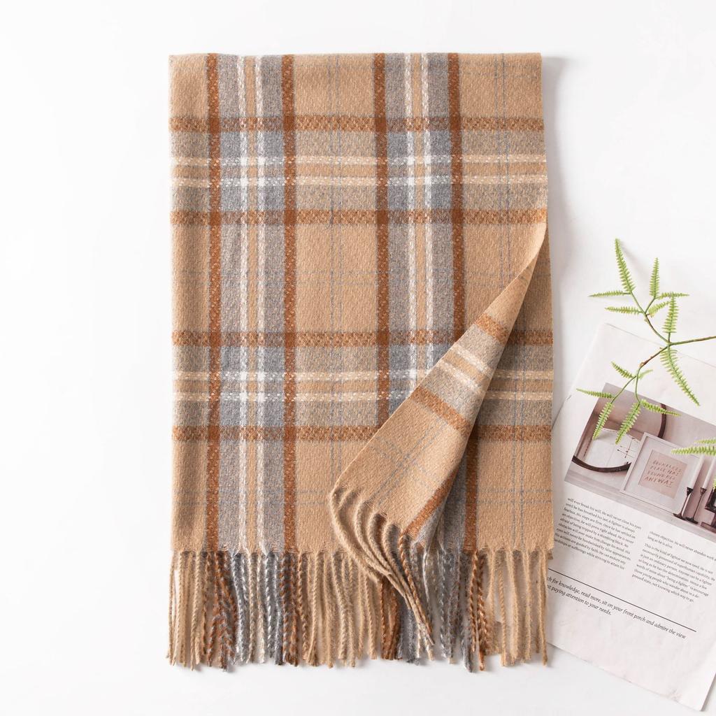 New Autumn and Winter Maillard Scarf Light Luxury and High End Korean Style Tassel Fashion Versatile High End Warm Scarf