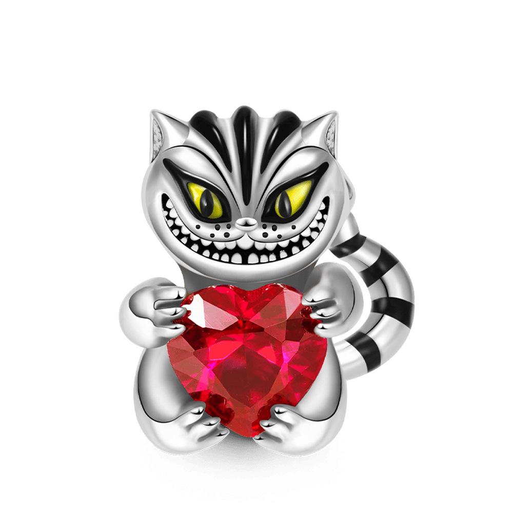 S925 Silver Salamander Heart Bead Cartoon Robot Vampire Theme Handmade Jewelry DIY Accessory