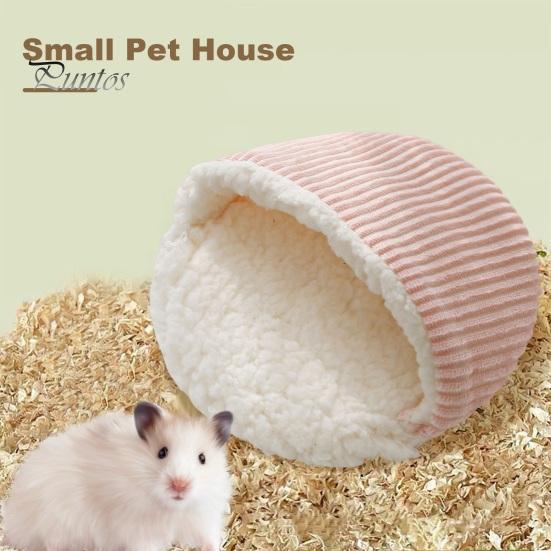 Hamster Nest Warm Bed Cozy Sleeping House Small Pet Cave Soft Guinea Pig Resting Place for Dwarf Rabbits Ferrets Hedgehogs Squirrels