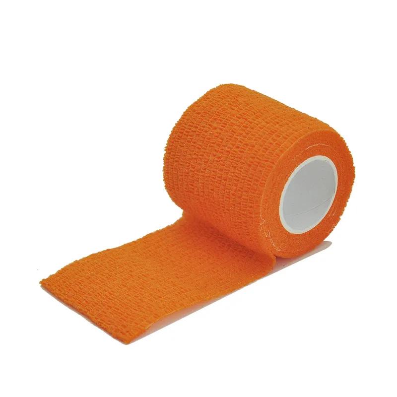 1/6/10/15Pcs 4.8m orange First Aid Self Adhesive Cohesive Elasticity Bandages Sports Tape for Wrist Ankle Sprains & Swelling