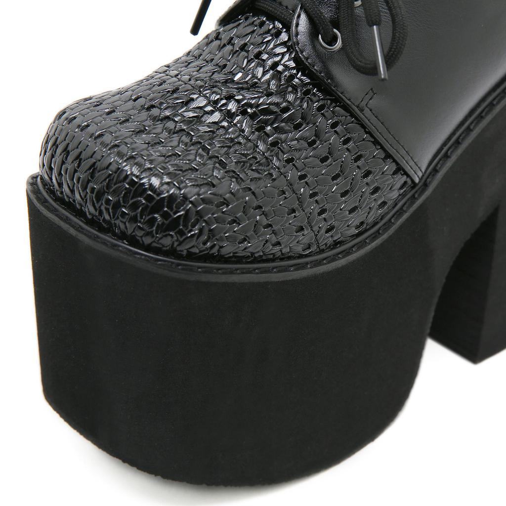 Dámské Mules Šněrovací Platformové Sandály pro Ženy Tlustý Podpatek Prořezávané Vysoké Podpatky Boty Klínový Podpatek Letní Nazouváky Boty Cosplay Boty