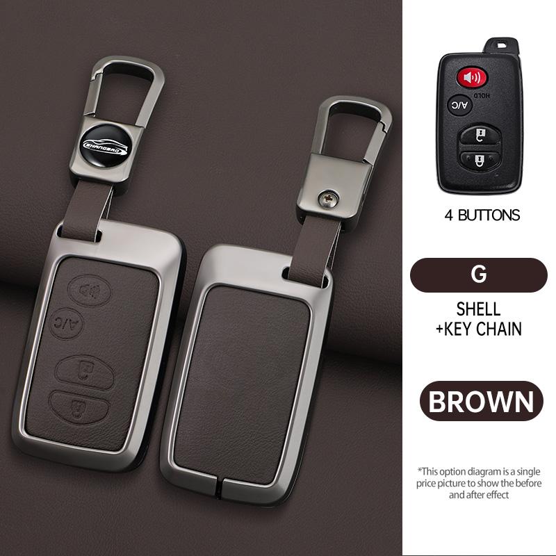 Zinc Alloy Leather Car Key Case Shell Cover for Toyota Prius 30 Alpha Aqua Land Cruiser Auris for Lexus LC 200 2012 - 2014 Parts
