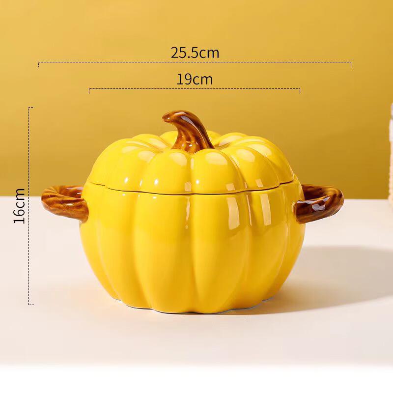 Utopia Ceramic Pumpkin Soup Pot with Lid