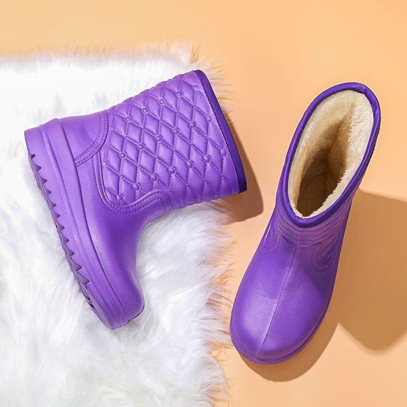 

Зимние женские легкие бархатные водонепроницаемые и противоскользящие дождевые сапоги 40-41