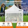 .Tonnelle Étanche Tente Pop-up Jardin Pavillon 3x3 m Parois Latérales Blanc