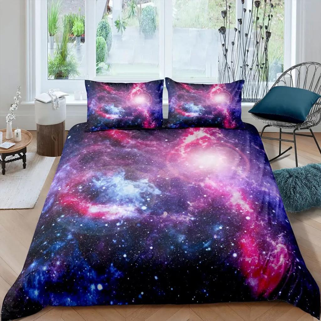 Comforter Galaxy 3D Printed Space Themed Bedding Set Kid Boy Galaxy Series Universe Pattern Polyester For Girl