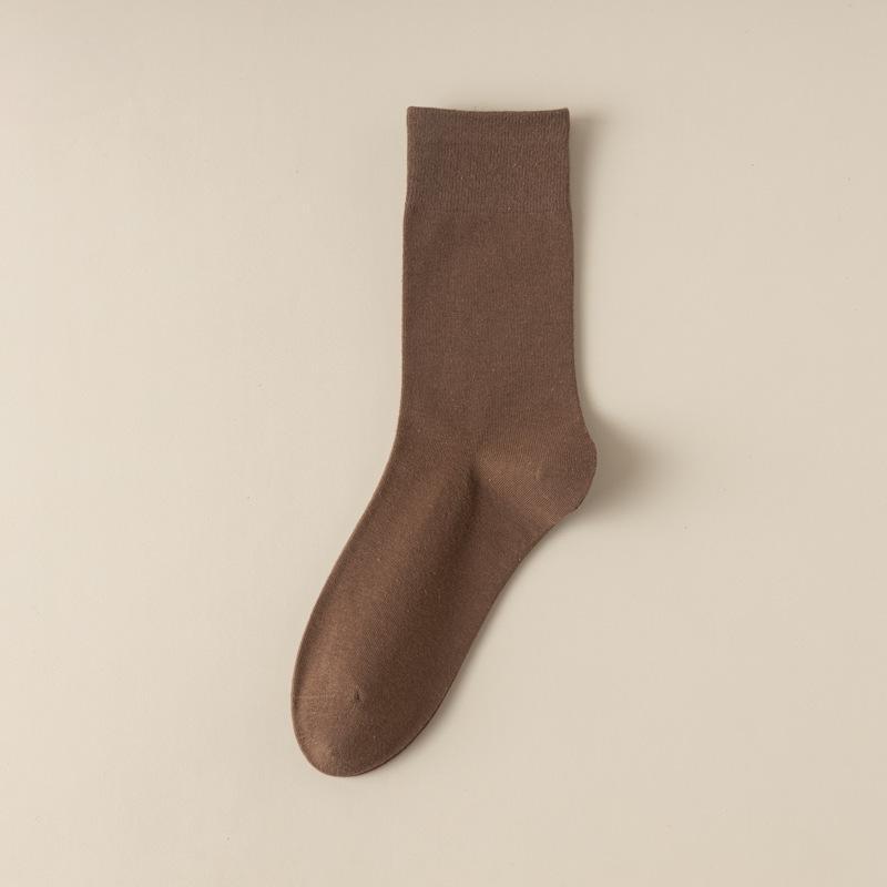 Women's Cotton Socks Solid Color Mid-tube Socks Versatile Pile Socks No Heel Fall Off Women's Socks