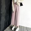 Women's High-Waist Wide-Leg Plaid Pants - Summer Ice Silk, Slimming, Casual, Floor-Length