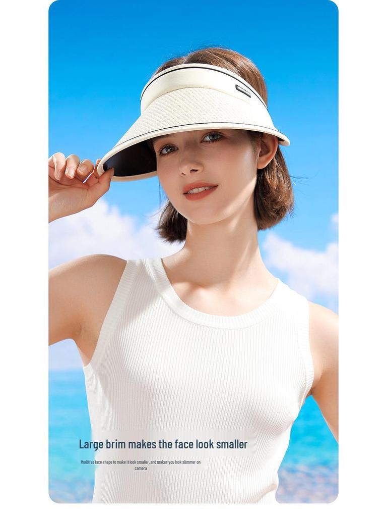 XMZ257 Open-Top Sports Sun Hat Set with Large Brim, Sunshade, and UV Protection