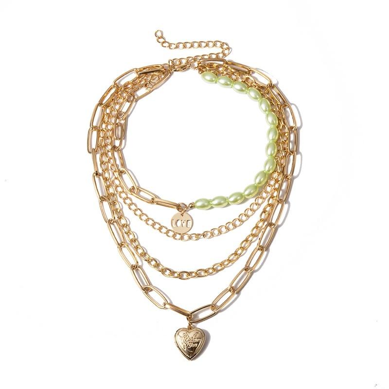 Alaşım Yaratıcı Aksesuarlar Moda Düşkünü Abartılı Saçaklı Aşk Kolyesi Kadın