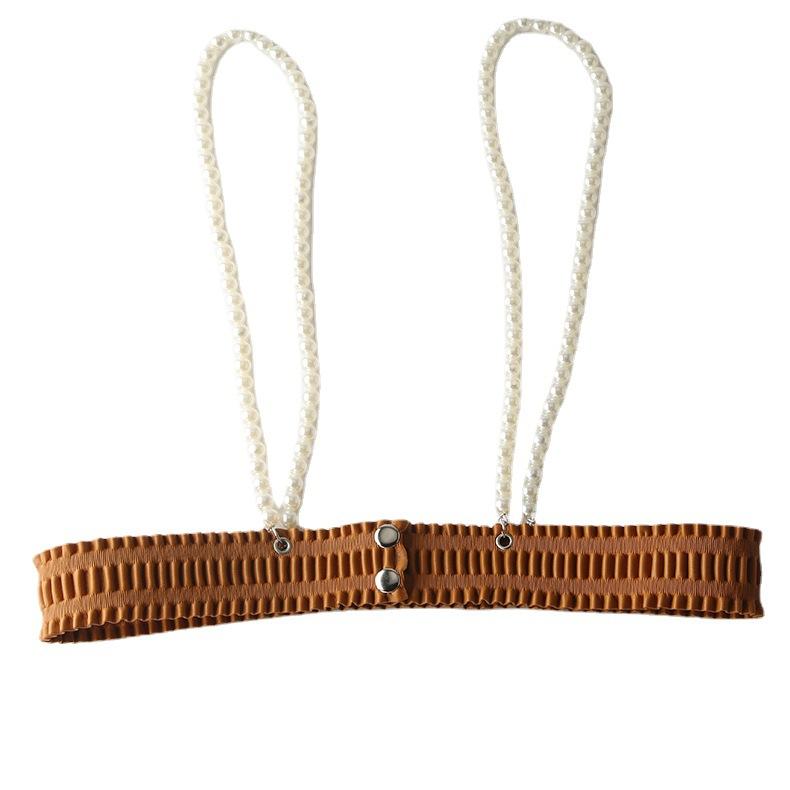 Pearl Belt Accessories Women'S Decoration With Dress Shirt Strap Chain Vest