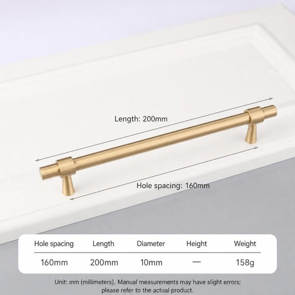 Satin Brass Drawer Pulls T Shape Furniture Handles Modern Pull Handles Kitchen Cabinet Wardrobe