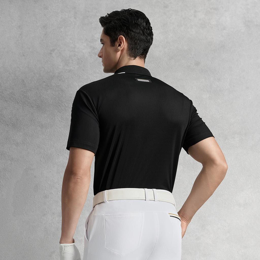 Fila Golf Series Casual Comfortable Short Sleeve Polo Shirt Men Tops Deep-Black A11M535103F-BK