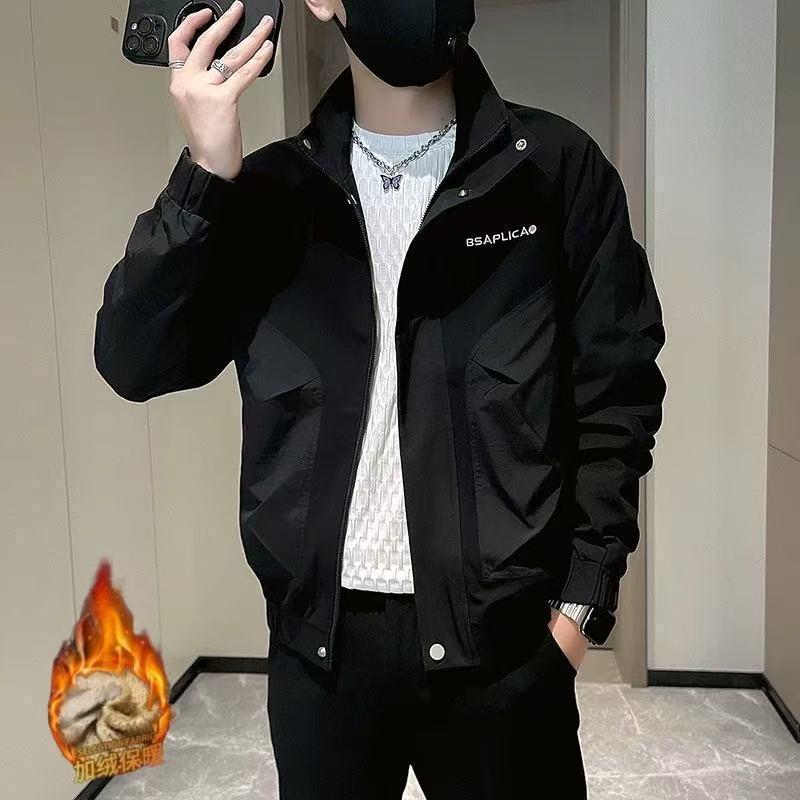 2025 Trendy Men's Hipster Embroidered Workwear Jacket, Spring/Autumn Style Casual Top