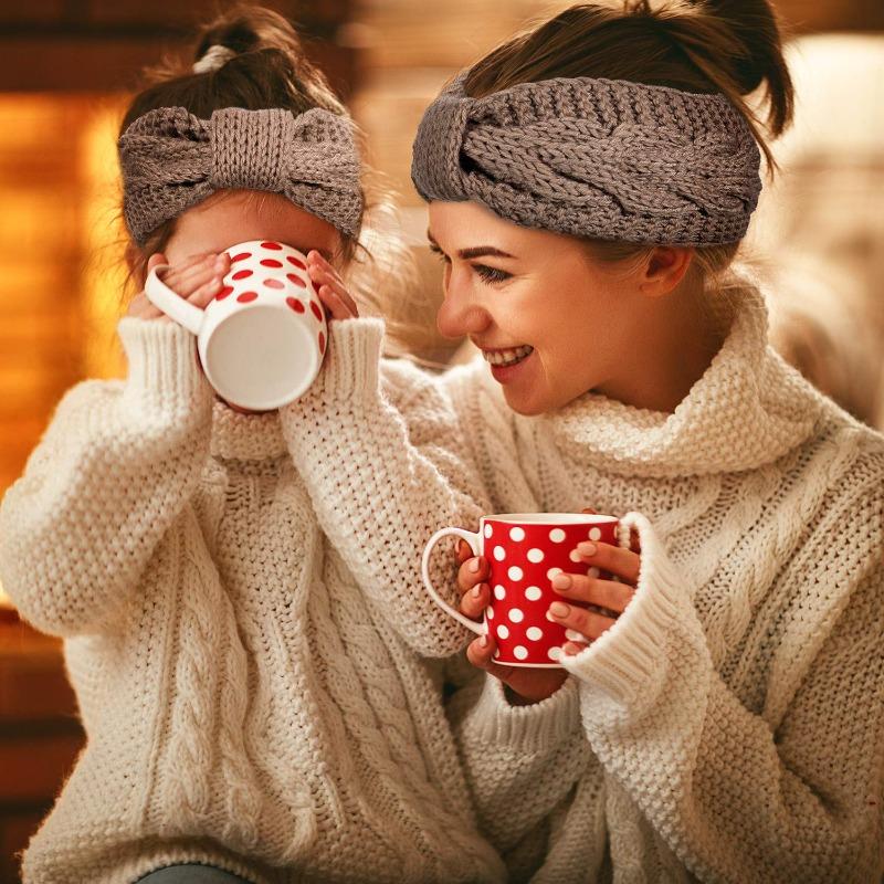 Effen Kleur Gebreide Hoofdbanden Winter Oorwarmers Gedraaid Elastisch Tulband Vrouwen Meisjes Haarbanden Pluche Gebreide Hoofddoek Hoofddeksel